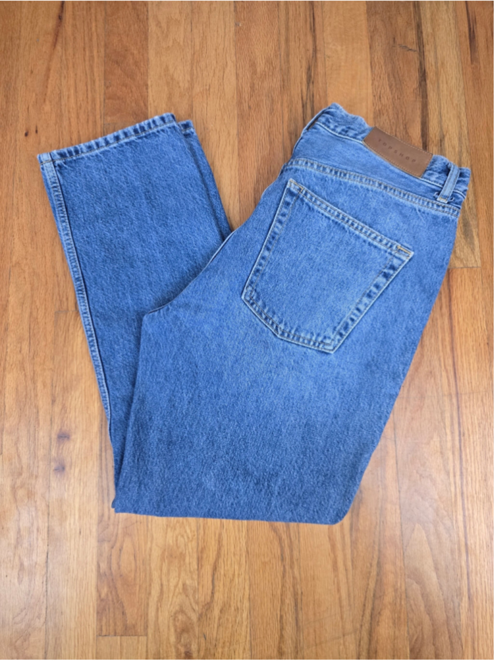 Women's Topshop Editor Straight Leg Jeans Blue Size 30